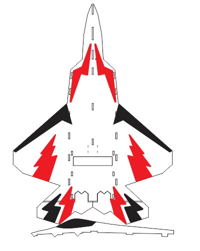 برجسب طرح رعد و برق برای f-22 Raptor تیغه ای