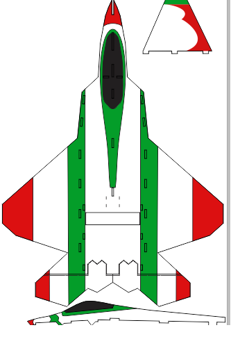 پکیج آموزش ساخت بدنه هواپیما f22 Raptor تیغه ای